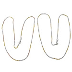 Cadena del collar de acero inoxidable, chapado, cadena de cuerda, más colores para la opción, 2.5mm, longitud:aproximado 22.5 Inch, Vendido por Sarta