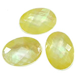 Abalone Shell Cabochon, Yellow Shell, Flat Oval, flat back & faceted 