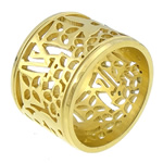 Stainless Steel Finger Ring, gold color plated 18mm, US Ring 