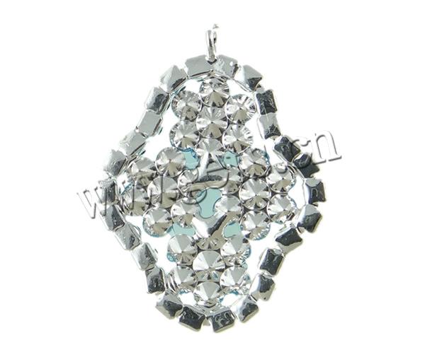 Zinc Alloy Rhinestone Pendants, Flower, imitation pearl & with rhinestone, more colors for choice, cadmium free, 29x23x4mm, Hole:Approx 3mm, Sold By PC