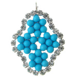 Zinc Alloy Rhinestone Pendants, Flower, imitation pearl & with rhinestone cadmium free Approx 3mm 