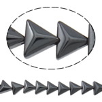 Las Perlas De Hematites Sin Magnético, Hematita no magnética, Triángulo, Negro, 7x6x4mm, agujero:aproximado 1mm, longitud:aproximado 16 Inch, aproximado 68PCs/Sarta, Vendido por Sarta