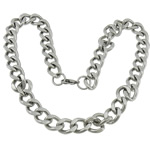 Cadena del collar de acero inoxidable, cadenilla, color original, 21x15x5mm, longitud:aproximado 24 Inch, Vendido por Sarta