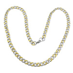 Fashion Stainless Steel Necklace Chain, plated, curb chain & two tone Approx 23 Inch 