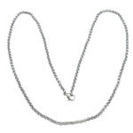 Cadena del collar de acero inoxidable, cadena Rolo, color original, 3x3x1.5mm, longitud:aproximado 21 Inch, Vendido por Sarta