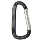 Aluminum Carabiner Key Ring, with Iron, plated, black 