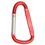 Aluminum Carabiner Key Ring, with Iron, plated, red 