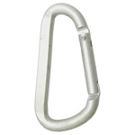 Aluminum Carabiner Key Ring, with Iron, platinum color plated 