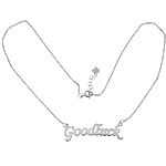 Sterling Silver Jewelry Necklace, 925 Sterling Silver, with 1 inch extender chain, Letter, plated Approx 16 Inch 