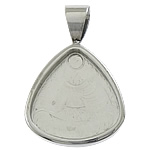 Stainless Steel Pendant Setting, 304 Stainless Steel, Triangle, original color Approx Inner Approx 