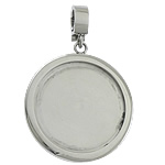 Stainless Steel Pendant Setting, Flat Round, original color Approx 5mm, Inner Approx 25mm 