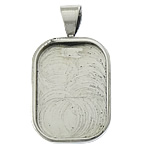 Stainless Steel Pendant Setting, 304 Stainless Steel, Rectangle, original color Approx Inner Approx 