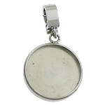 Stainless Steel Pendant Setting, 304 Stainless Steel, Flat Round, original color Approx 5mm, Inner Approx 18mm 
