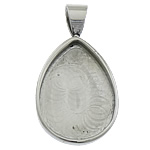 Stainless Steel Pendant Setting, 304 Stainless Steel, Teardrop, original color Approx Inner Approx 