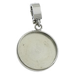 Stainless Steel Pendant Setting, 304 Stainless Steel, Flat Round, original color Approx 5mm, Inner Approx 12mm 