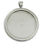Stainless Steel Pendant Setting, 304 Stainless Steel, Flat Round, original color Approx Inner Approx 25mm 