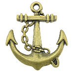 Zinc Alloy Ship Wheel & Anchor Pendant, plated, nautical pattern Approx 2.5mm, Approx 