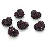 Rhinestone Clay Pave Beads, Heart, 12mm Approx 1-2mm 