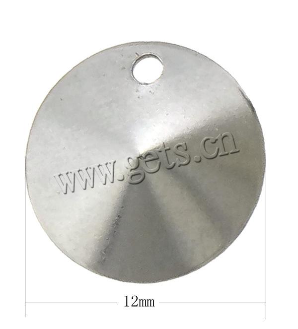 Stainless Steel Tag Charm, Flat Round, original color, 12x12x2mm, Hole:Approx 1.2mm, Sold By PC