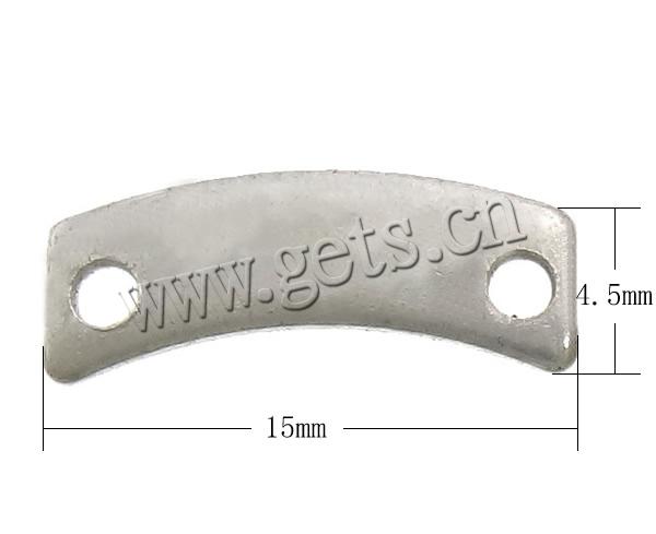 Stainless Steel Connector Bar, Dome, 1/1 loop, original color, 15x4.5x1mm, Hole:Approx 1.5mm, Sold By PC