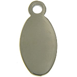 Stainless Steel Tag Charm, 304 Stainless Steel, Flat Oval, Customized, original color Approx 1.5mm [