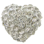 Rhinestone Clay Pave Beads, Heart Approx 0.5mm 