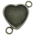 Stainless Steel Connector Setting, 304 Stainless Steel, Heart, 1/1 loop, original color Approx 2mm, Inner Approx 