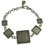 304 Stainless Steel Bracelet Setting, original color   Inner Approx   Approx 8.5 Inch 