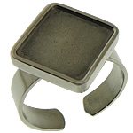 Stainless Steel Finger Ring Setting, 304 Stainless Steel, Rhombus, open, original color Inner Approx 