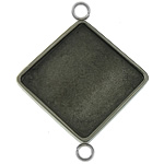 Нержавеющая сталь 304 основа под коннектор-кабошон, Ромбическая форма, 1/1 петля, оригинальный цвет отверстие:Приблизительно 2mm, внутренний диаметр:Приблизительно продается PC