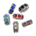 Rhinestone Zinc Alloy European Beads, Donut, plated, Customized & without troll cadmium free Approx 4.5mm 