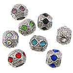 Rhinestone Zinc Alloy European Beads, Rondelle, plated, Customized & without troll cadmium free Approx 5mm 