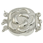 Brass Box Clasp, Flower, platinum color plated , nickel, lead & cadmium free Approx 2mm 
