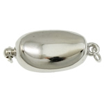 Brass Bayonet Clasp, Oval, platinum color plated, single-strand, nickel, lead & cadmium free Approx 2mm 