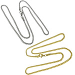 Мода нержавеющей стали ожерелье цепь, нержавеющая сталь, Много цветов для выбора, длина:Приблизительно 17 дюймовый, продается Strand