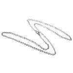Cadena del collar de acero inoxidable, cadena oval, color original, 2.2x2x0.2mm, longitud:aproximado 18 Inch, Vendido por Sarta