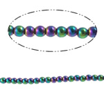 Perles hématite magnétique, Rond, styles différents pour le choix, multicolore, grade A, 4mm pouce, Vendu par brin
