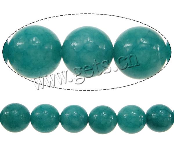 Amazonit Perlen, mit gefärbte Jade, rund, Weitere Größen für Wahl, Türkisblau, Bohrung:ca. 0.8-1.5mm, Länge:ca. 15 ZollInch, verkauft von Strang