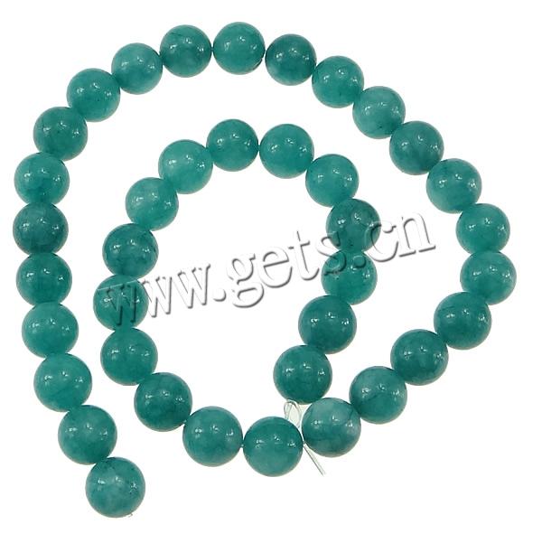 Amazonit Perlen, mit gefärbte Jade, rund, Weitere Größen für Wahl, Türkisblau, Bohrung:ca. 0.8-1.5mm, Länge:ca. 15 ZollInch, verkauft von Strang