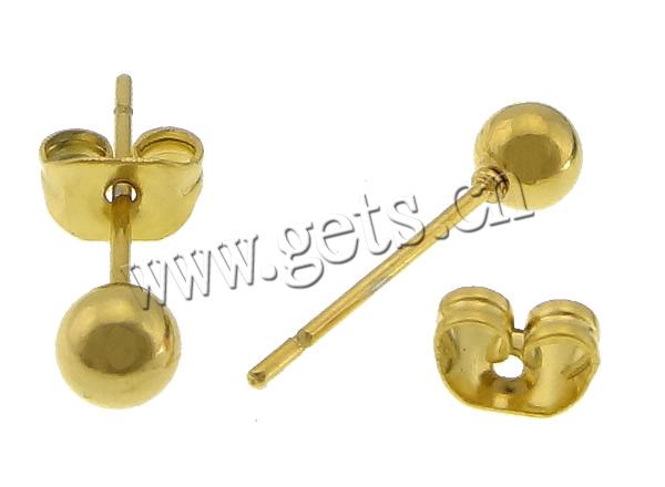 Stainless Steel Stud Earring, 316L Stainless Steel, stainless steel post pin, Round, different size for choice, more colors for choice, Approx 10Pairs/Bag, Sold By Bag