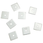Sterling Silver Flat Beads, 925 Sterling Silver, Square, plated Approx 1mm 