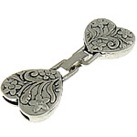 Zinc Alloy Fold Over Clasp, Heart, plated, with end cap nickel, lead & cadmium free Approx 