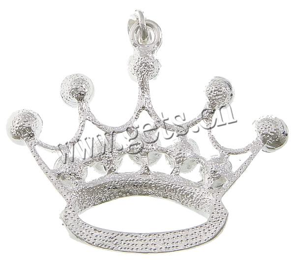 Zinc Alloy Crown Pendants, plated, with rhinestone, more colors for choice, cadmium free, 59x50x6mm, Hole:Approx 5mm, Sold By PC