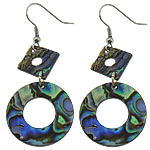 Abalone Shell Earring, Brass, with Abalone Shell, platinum color plated 63mm 