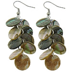 Abalone Shell Earring, Brass, with Abalone Shell, platinum color plated 62mm 