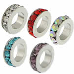 Zinc Alloy Spacer Beads, Donut, plated, Customized & with rhinestone cadmium free Approx 6mm 