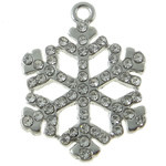 Zinc Alloy Christmas Pendants, Snowflake, plated cadmium free Approx 2mm 