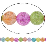 Knistern Quarz Perlen, rund, verschiedene Größen vorhanden, farbenfroh, Bohrung:ca. 0.5-1mm, Länge:15 ZollInch, verkauft von Strang