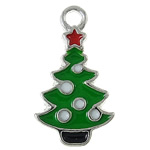 Zinc Alloy Christmas Pendants, with enamel, Christmas Tree, plated, Christmas jewelry & enamel nickel, lead & cadmium free Approx 2mm 