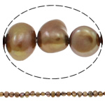 Perles nacres baroques de culture d'eau douce , perle d'eau douce cultivée, couleur de café, 6-7mm Environ 0.8mm Environ 14.5 pouce, Vendu par brin